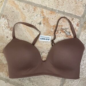 NWT Old navy bra NO UNDERWIRE lightly padded adjustable 3 clasp Cocoa 36D